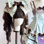Mint & Coffee Cupcake Lolita Bunny Ear Bonnet [MAID]