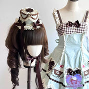 Mint & Coffee Cupcake Lolita Bunny Ear Bonnet [MAID]