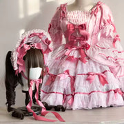 Dupioni Silk Cake Lolita Bonnet Set [MAID], Customizable