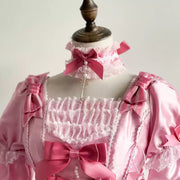 Dupioni Silk Cake Lolita Bonnet Set [MAID], Customizable