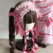 Dupioni Silk Cake Lolita Bonnet Set [MAID], Customizable