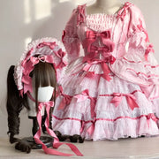Dupioni Silk Cake Lolita Bonnet Set [MAID], Customizable