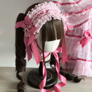 Dupioni Silk Cake Lolita Bonnet Set [MAID], Customizable
