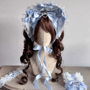 Dupioni Silk Cake Lolita Bonnet Set [MAID], Customizable