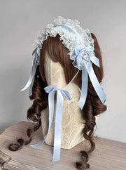Dupioni Silk Cake Lolita Bonnet Set [MAID], Customizable