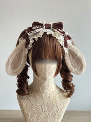 Droopy Bunny Ear Lolita Headband, Imported Ribbon