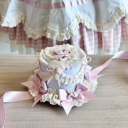 Blue & Pink Plaid Cupcake Lolita Bunny Bonnet [MAID]