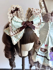 Cupcake Lolita Bow Bunny Ear Headband, Customizable