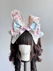 Cupcake Lolita Bow Bunny Ear Headband, Customizable