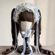 Satin Ballet Lolita Bow Hairband Set [MAID], Customizable
