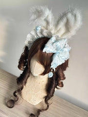 Polka Dot Bow Lolita KC Headband with Detachable Bunny Ears