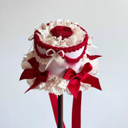 Pink & Red Plaid Cupcake Lolita Bunny Bonnet Set [MAID]