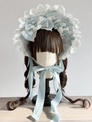 Christmas Bridal Lace Lolita Bonnet – Light Pink, Clearance