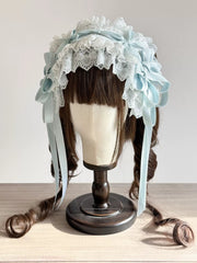 Christmas Bridal Lace Lolita Bonnet – Light Pink, Clearance