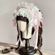 Christmas Bridal Lace Lolita Bonnet – Light Pink, Clearance