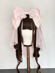 Pearl Lace Bow Lolita KC Headband, Customizable