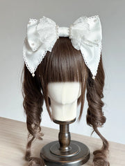 Pearl Lace Bow Lolita KC Headband, Customizable