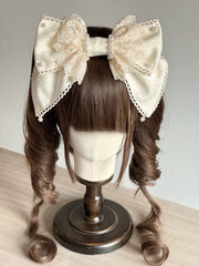 Pearl Lace Bow Lolita KC Headband, Customizable