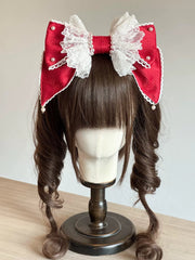 Pearl Lace Bow Lolita KC Headband, Customizable