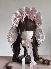 Plaid Bunny Ear Lolita Bonnet, 2-Way Wear