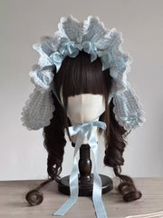 Plaid Bunny Ear Lolita Bonnet, 2-Way Wear