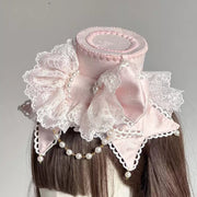 Lace Bow Lolita Mini Top Hat, Customizable