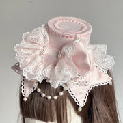 Lace Bow Lolita Mini Top Hat, Customizable
