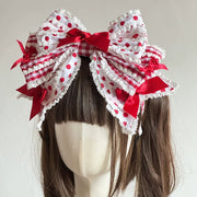 Strawberry Print Polka Dot Lolita Bonnet & KC Headband
