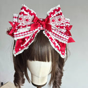 Strawberry Print Polka Dot Lolita Bonnet & KC Headband