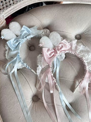 Mini Bunny Ear Polka Dot Lolita Headband, Customizable