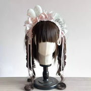 Mini Bunny Ear Polka Dot Lolita Headband, Customizable