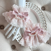 Sea of Dreams Lolita Bonnet Set – Pink & White, Customizable