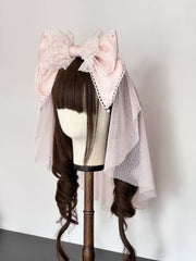 Sea of Dreams Lolita Bonnet Set – Pink & White, Customizable