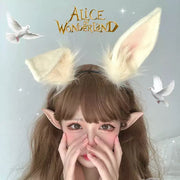 Plush Bunny Ear Lolita Headband — Multicolor