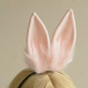 Plush Bunny Ear Lolita Headband — Multicolor