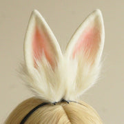Plush Bunny Ear Lolita Headband — Multicolor