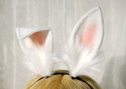 Plush Bunny Ear Lolita Headband — Multicolor
