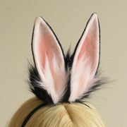 Plush Bunny Ear Lolita Headband — Multicolor