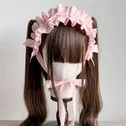 Cotton Heart Bow Headband — 5 Colors