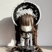 Velvet Cake Bonnet (BNT) — Black & White