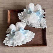 Plush Bunny-Ear Polka Dot Sleeves