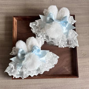 Plush Bunny-Ear Polka Dot Sleeves
