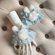 Plush Bunny-Ear Polka Dot Sleeves
