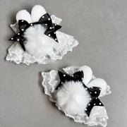 Plush Bunny-Ear Polka Dot Sleeves