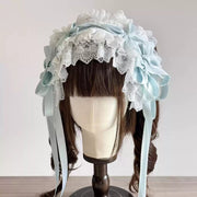 Christmas Bridal Lace Bow Lolita Bonnet Set – Clearance