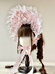 Christmas Lace Bow Bonnet (BNT)
