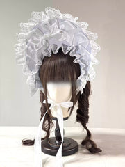 Christmas Lace Bow Bonnet (BNT)