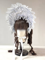 Christmas Lace Bow Bonnet (BNT)