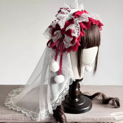 Christmas Lace Bow Headband