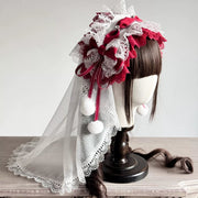 Christmas Lace Bow Headband
